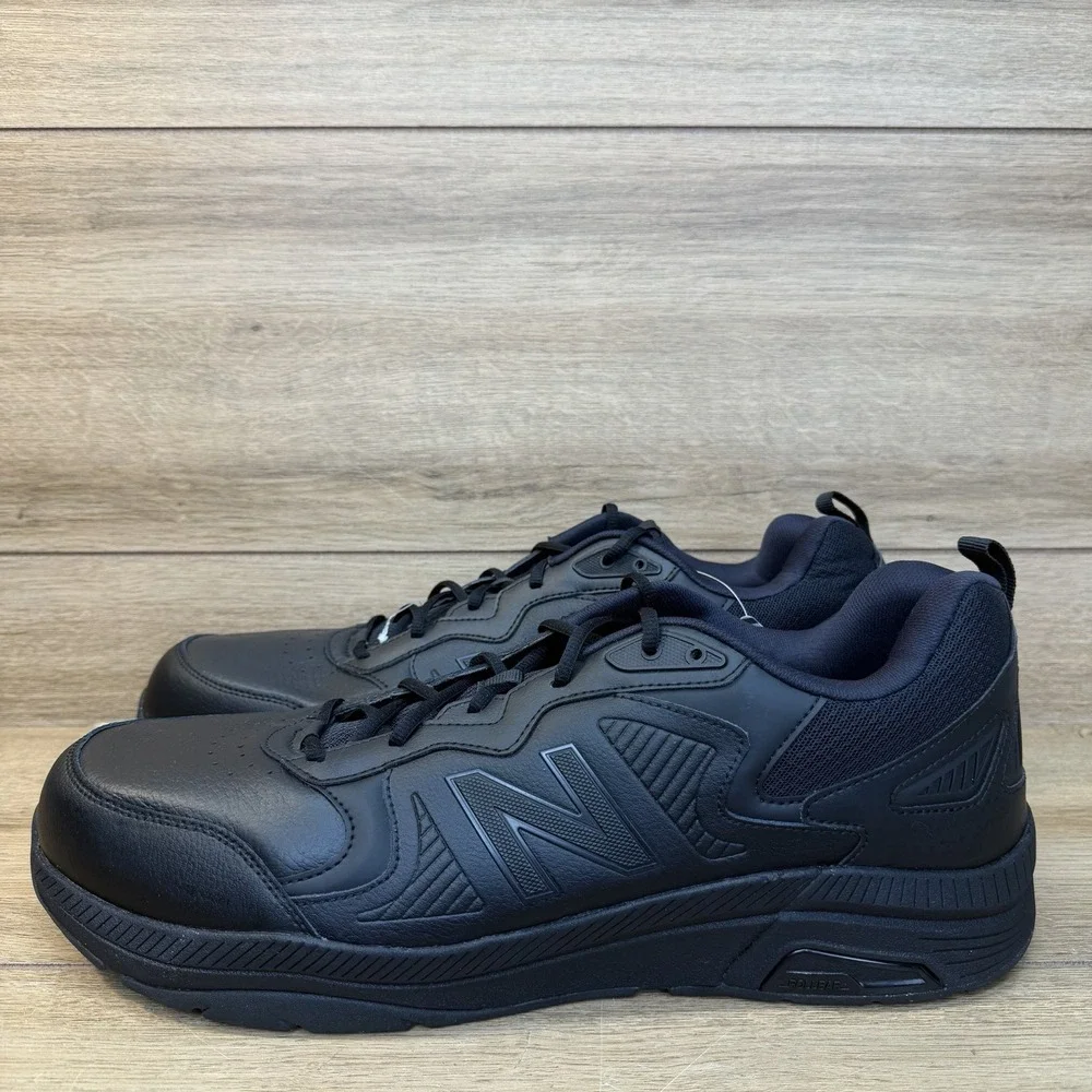 New Balance 857v3 Slip Resistant Shoes Men Size 18 Black Leather Work Sneaker
